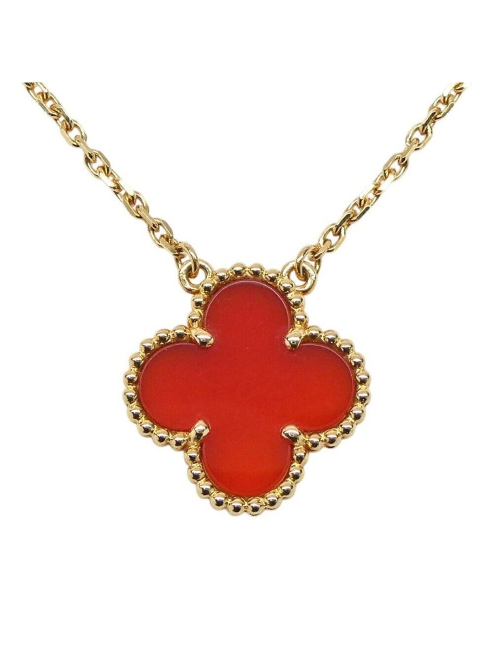 Van Cleef & Arpels Cleef&apels Vintage Alhambra Pendant 750 Carnelian